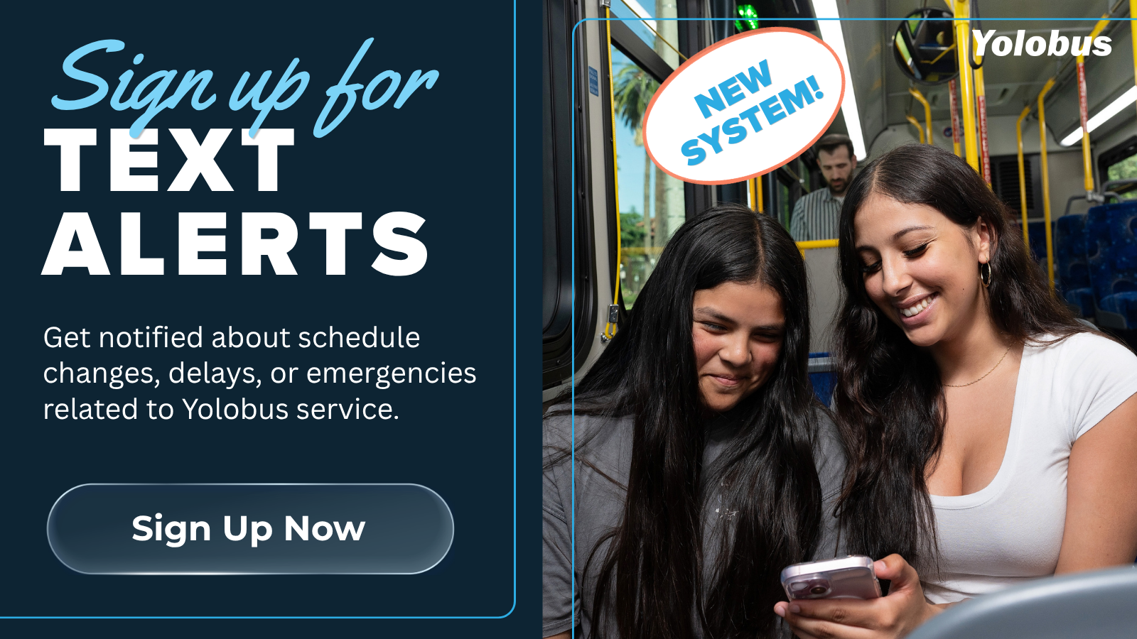 Popup image directing you to Sign Up for Text Alerts